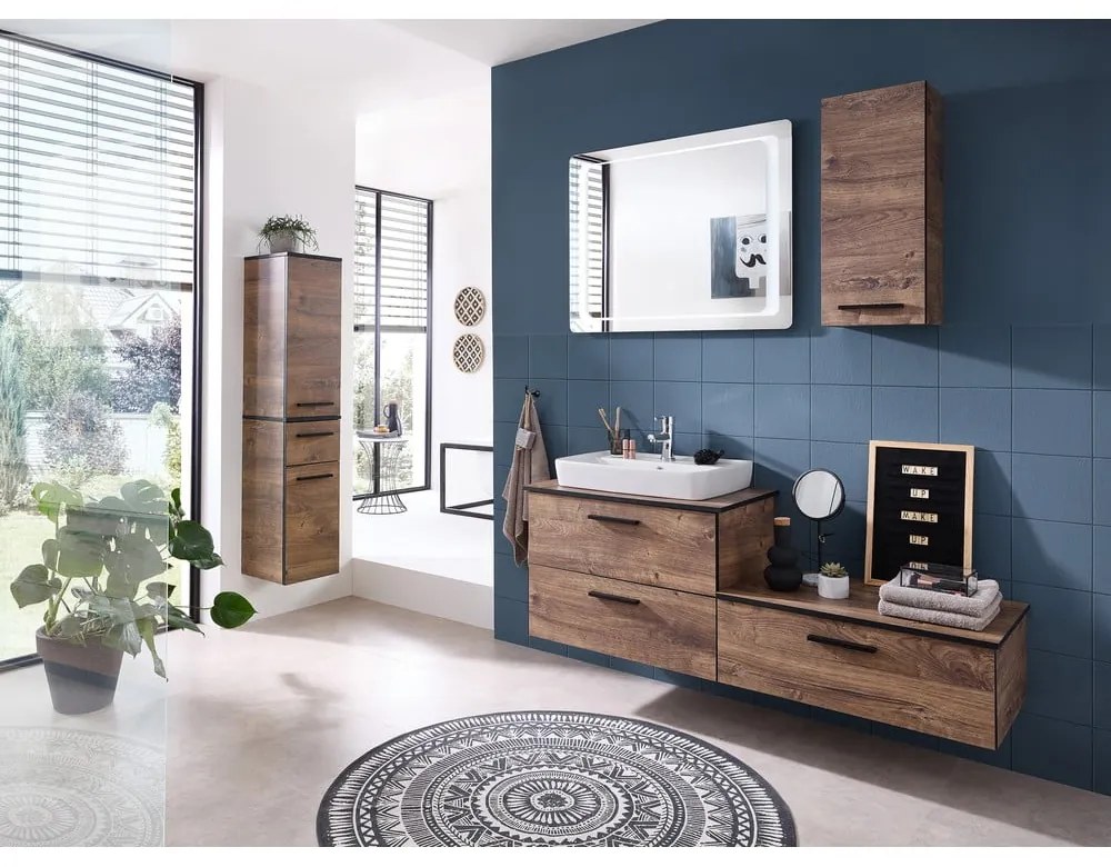 Кафяв работен плот в дъбов декор 73x45 cm Set 374 - Pelipal