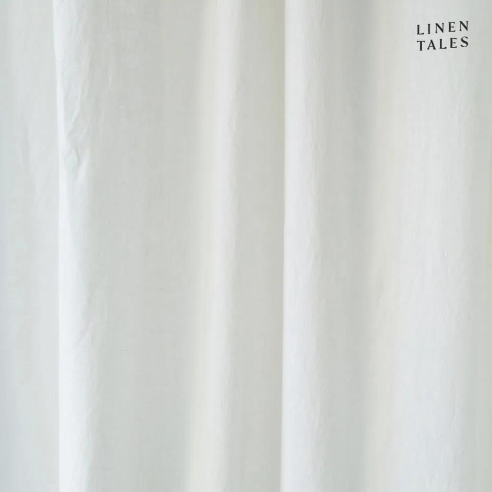 Бяла ленена завеса с примки Night Time, 250 x 140 cm - Linen Tales