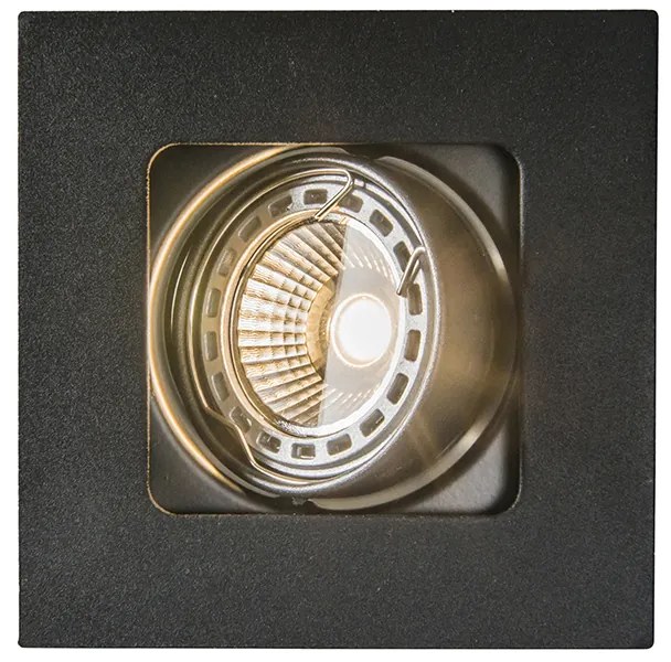 Комплект от 6 квадратни вградени прожектора черни регулируеми - Artemis