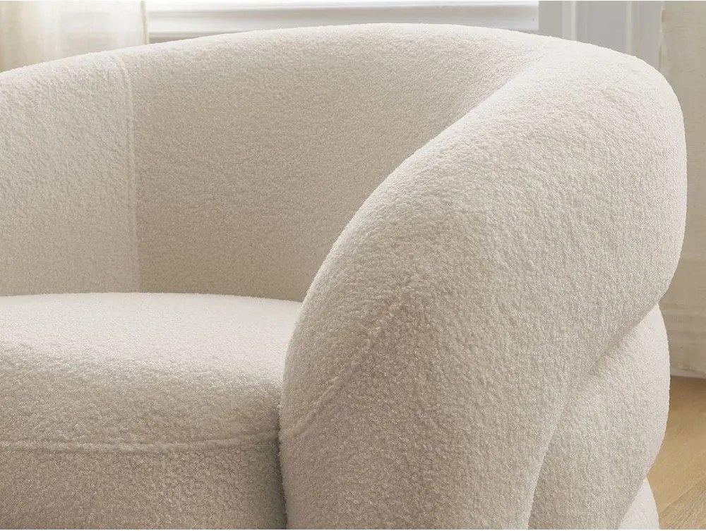 Бежово въртящо се кресло от прежда с примки от букле Elina – Bobochic Paris