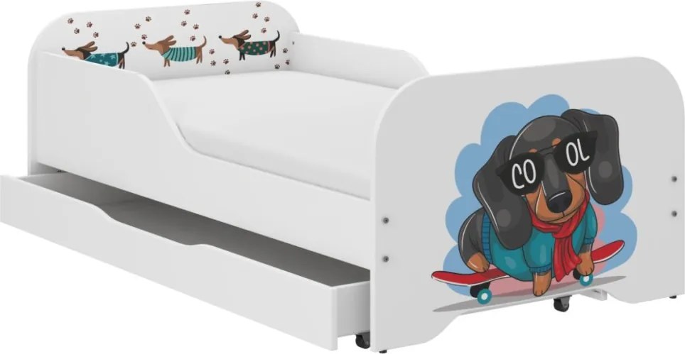 Детско легло 160 x 80 cm с матрак и подматрачна рамка - COOL DOG