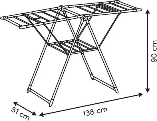 Сушилник за дрехи 5five Bara Wood Effect Winged, Метал Дървесен ефект, 13 m
