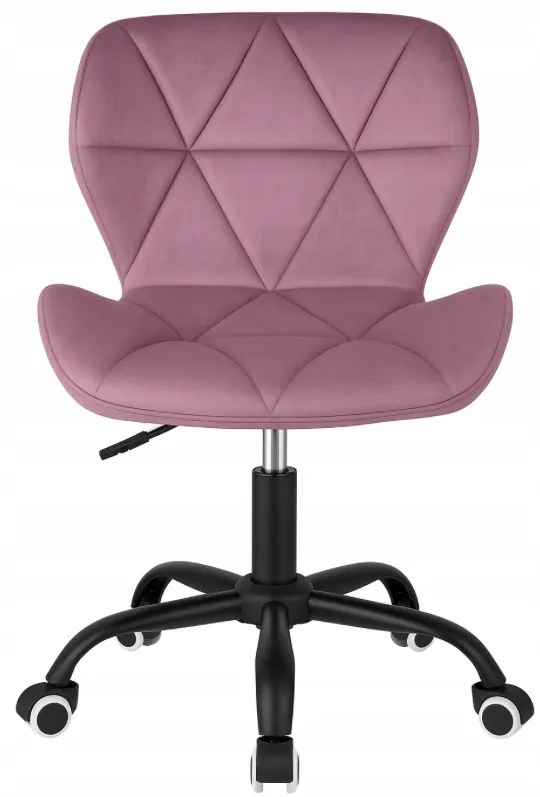 Ергономичен въртящ се офис стол - кадифе Черен