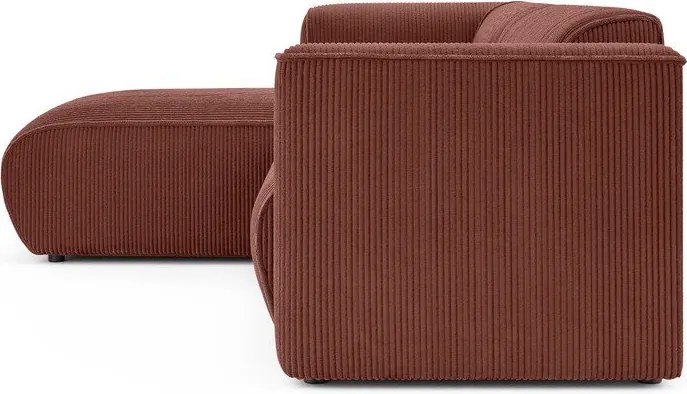 Теракотен ъглов диван от рипсено кадифе (ляв ъгъл) Merid – Ropez
