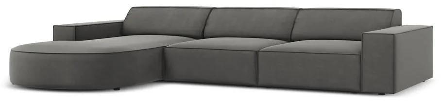 Ъглов диван от сиво кадифе (ляв ъгъл) Jodie - Micadoni Home