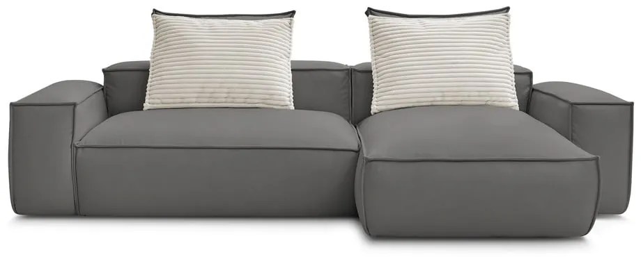 Сив ъглов диван от изкуствена кожа (променлив) Boheme – Bobochic Paris