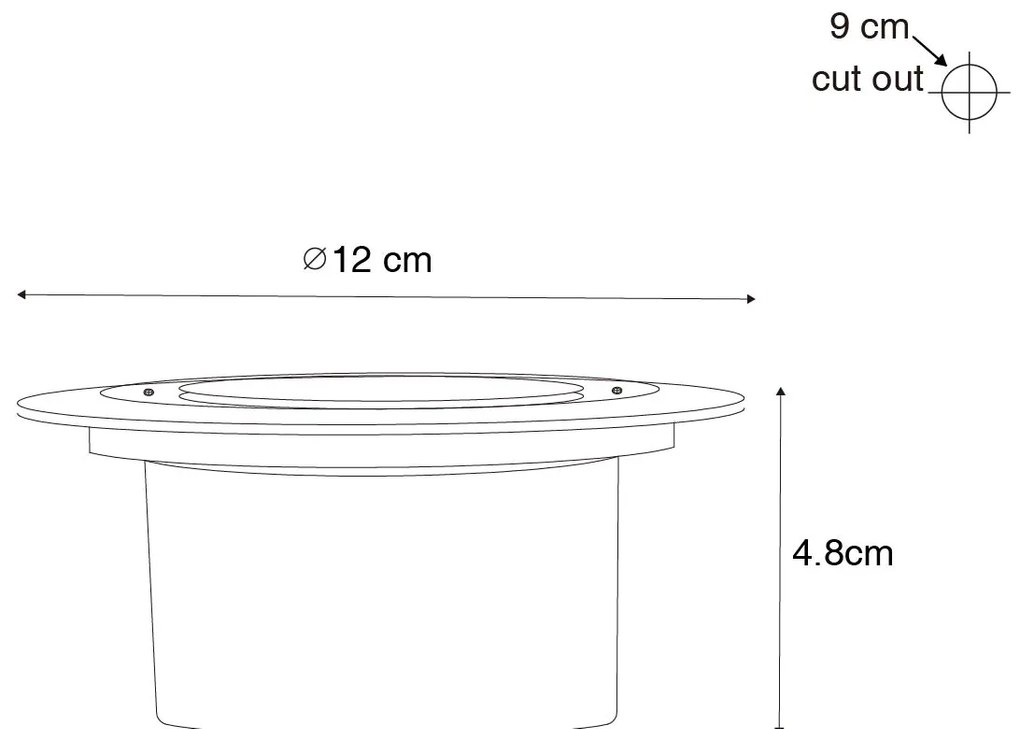 Модерен наземна лампа черен с LED IP65 Слънчев - Terry