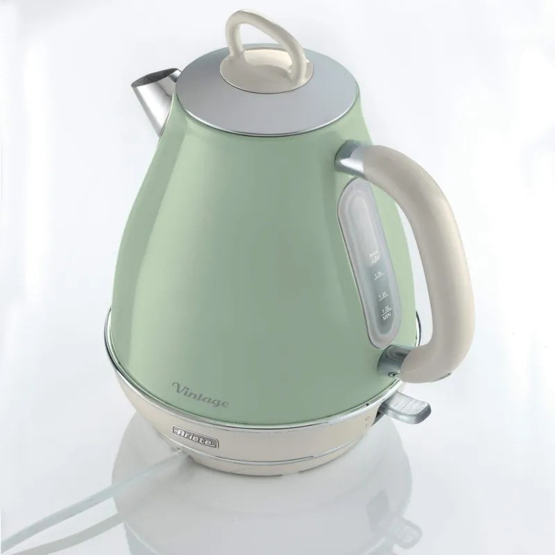 Електрическа кана VINTAGE 2869/04, 2000W, 1.7 л, Подвижен филтър, Прозорец за водата, 360C безжична основа, Зелен