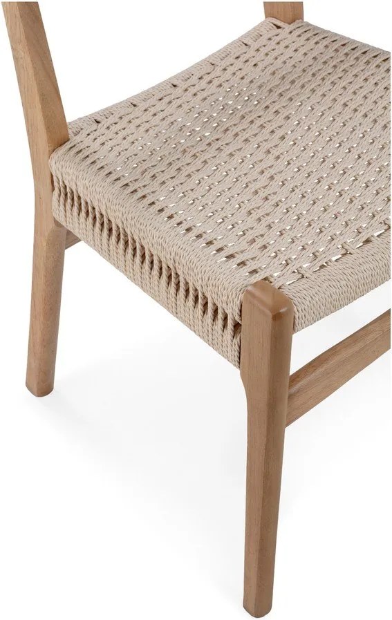 Трапезни столове в комплект 2 бр. от масивно каучуково дърво в естествен цвят Biel – MOME