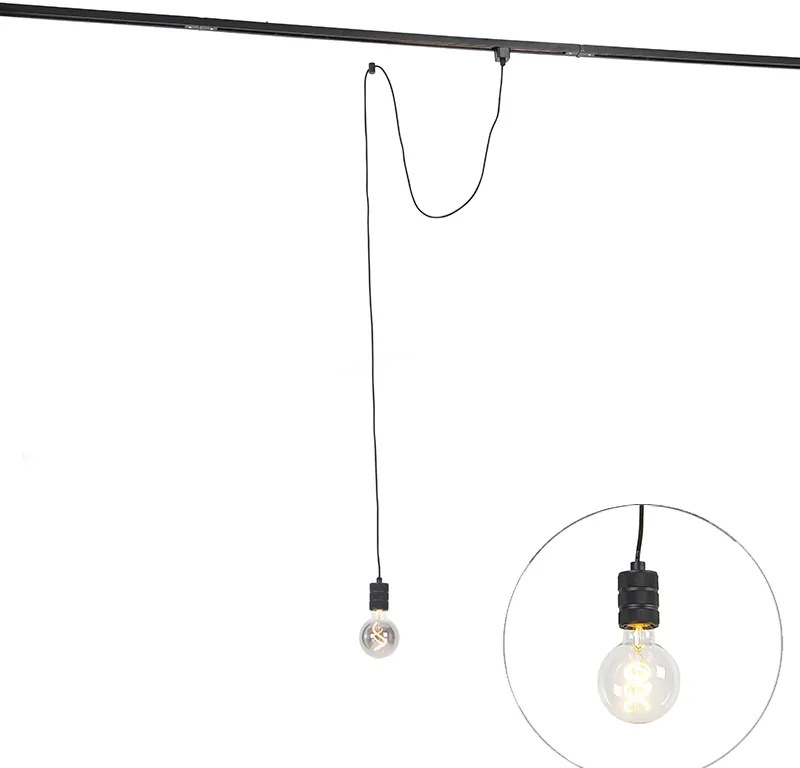 Висяща лампа с релсова окачване черна - Cavalux