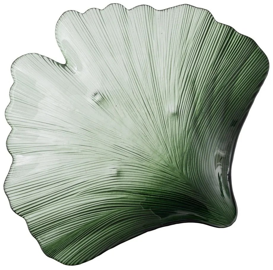 Стъклен декоративен поднос 31x33 cm Gingko – Ixia