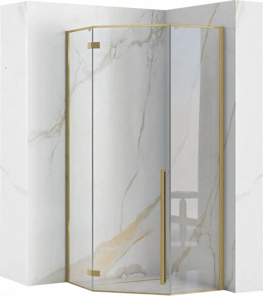 Душ кабина Rea DIAMOND 100x100 BRUSH GOLD