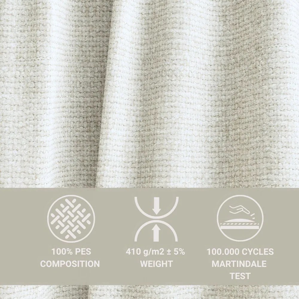 Кремав шенилов сгъваем/с място за съхранение ъглов диван (десен ъгъл/L форма) Tonga – Maison de Rêve