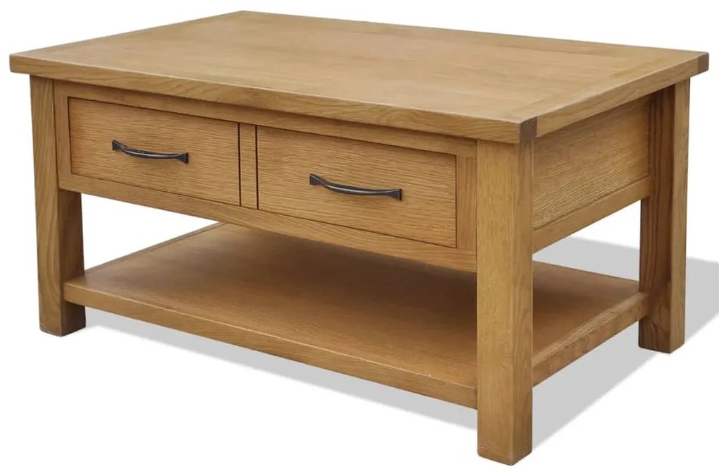 242745 vidaXL Маса за кафе, 88x53x45 см, дъбов масив