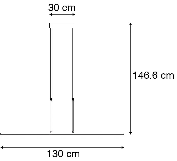 Висяща лампа черна със злато с LED димируема - Bold
