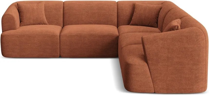 Теракотен ъглов диван от рипсено кадифе Campi – Cosmopolitan Design