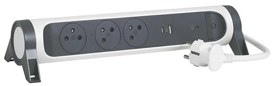 Legrand 049416 - Разклонител с превключвател 3Z Тип E + USB-A + USB-C 1,5m