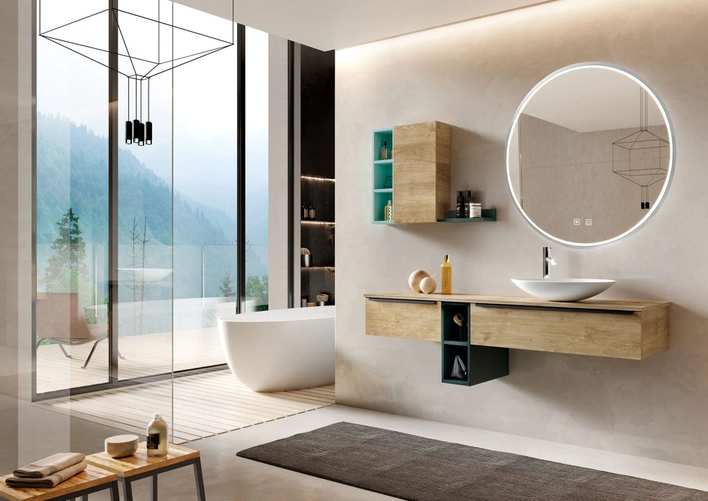 Огледало LED 80cm MMJ BRUSH SILVER