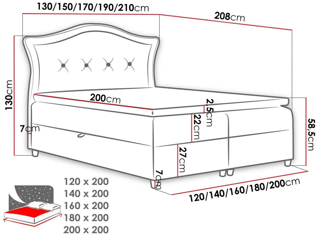 Тапицирано легло Леглоran-Gkri-160 x 200