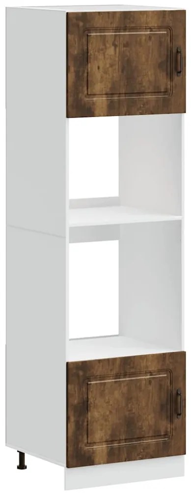 3315036 vidaXL Шкафове за фурна, 2 бр. "Kalmar", опушен дъб, инженерна дървесина