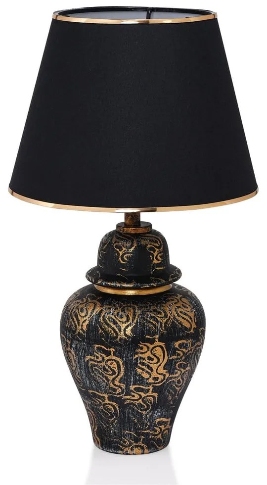 Черна настолна лампа с текстилен абажур (височина 54 cm) Derin – Opviq lights
