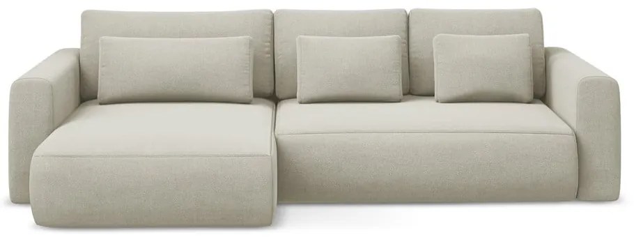 Бежов разтегателен ъглов диван с място за съхранение (ляв ъгъл) Kapua – Makamii