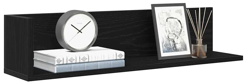 860032 vidaXL Стенни рафтове, 2 бр, черни, 75x16,5x16,5 см, инженерно дърво