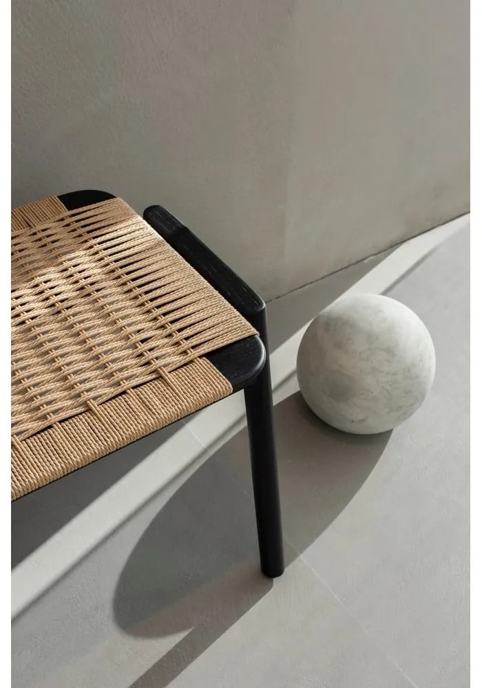 Пейка черен и естествен цвят Klupa – Gazzda