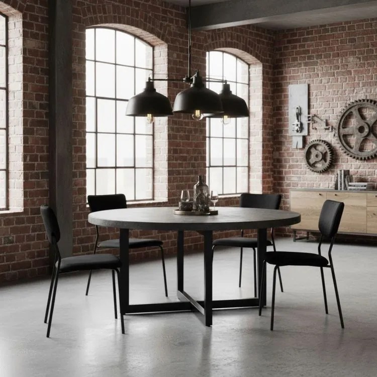 Комплект от 4 трапезни стола - тапицирани кадифени столове с метална конструкция