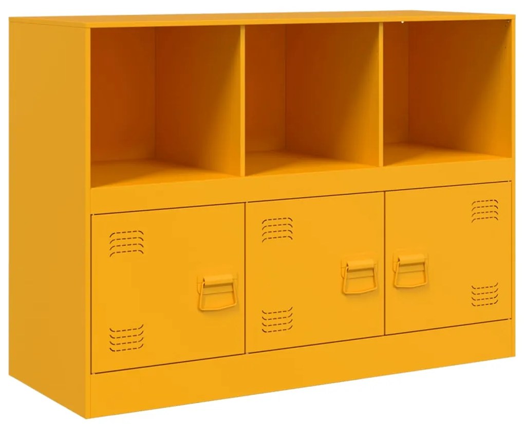 841790 vidaXL Бюфет, горчица жълто, 99x39x73 см, стомана