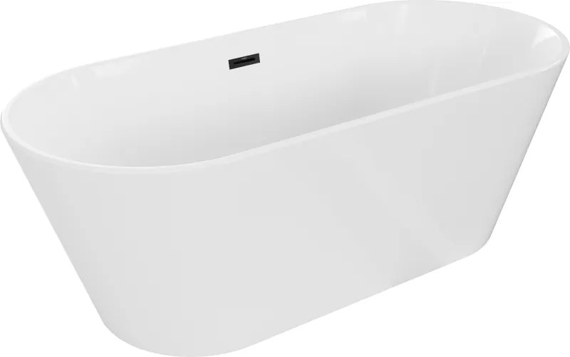 Mexen Flavia свободностояща вана 170 x 75 cm, бяла, черен преливник - 54031708000-70