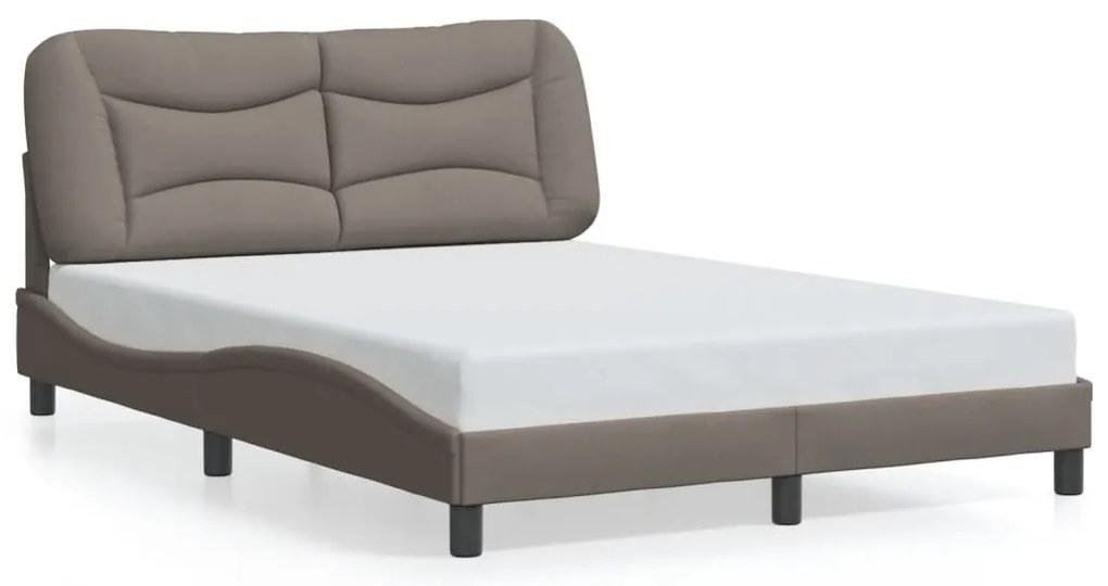 3207776 vidaXL Рамка за легло без матрак, таупе, 140x200 см плат