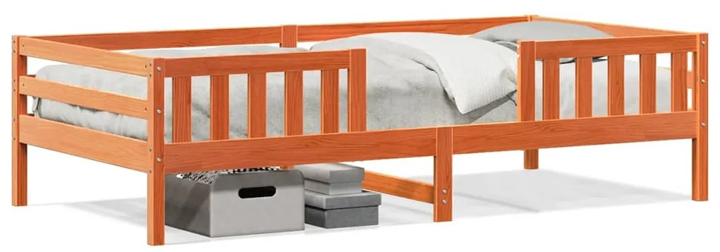 846978 vidaXL Рамка за легло без матрак, восъчнокафяв, 80x200 см, бор масив