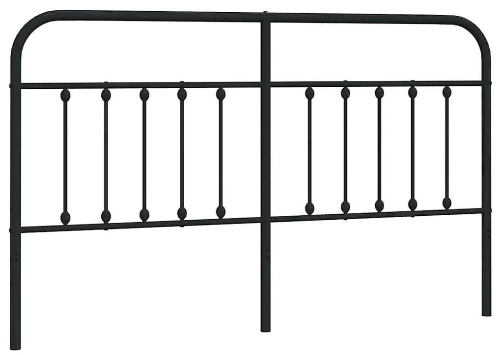 352614 vidaXL Метална резервна табла за легло, черна, 180 см