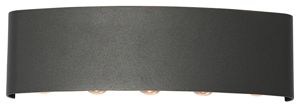 Външна стенна лампа тъмно сива с LED 10-светлина IP54 - Silly