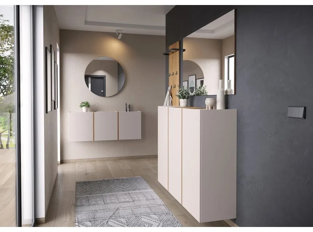 Кремав шкаф за коридор 138x55x29 cm Libbiano – Germania