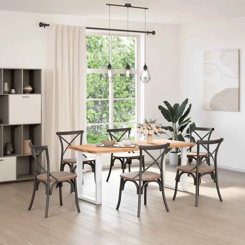 4013181 vidaXL Крака за трапезарна маса, U-образни, 2 бр., бели, 60 x (72-73) см, стомана