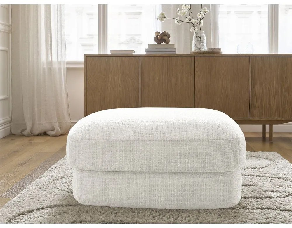 Бяла шенилова табуретка Leonore – Bobochic Paris