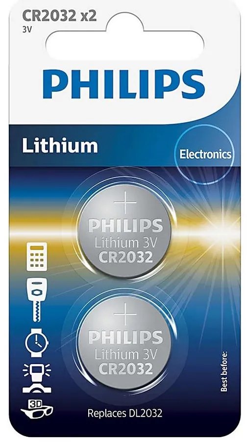 Philips CR2032P2/01B-2 бр. Литиева батерия CR2032 MINICELLS 3V 240mAh