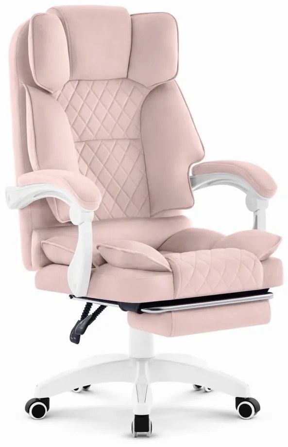 Ергономичен офис стол HC-1031 с поставка за крака - розов