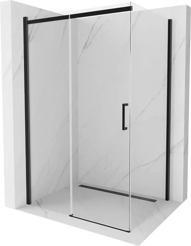 Mexen Omega плъзгаща се душ кабина 130 x 90 см, прозрачна, черна - 825-130-090-70-00