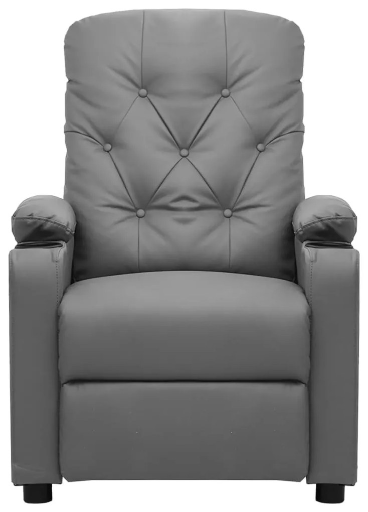 339133 vidaXL Масажен стол, сив, изкуствена кожа