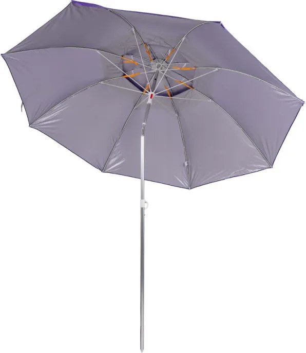 Плажен чадър Muhler YL1039, 200x200 см, UV защита, Стоманена рамка, Регулируем наклон, Лилав