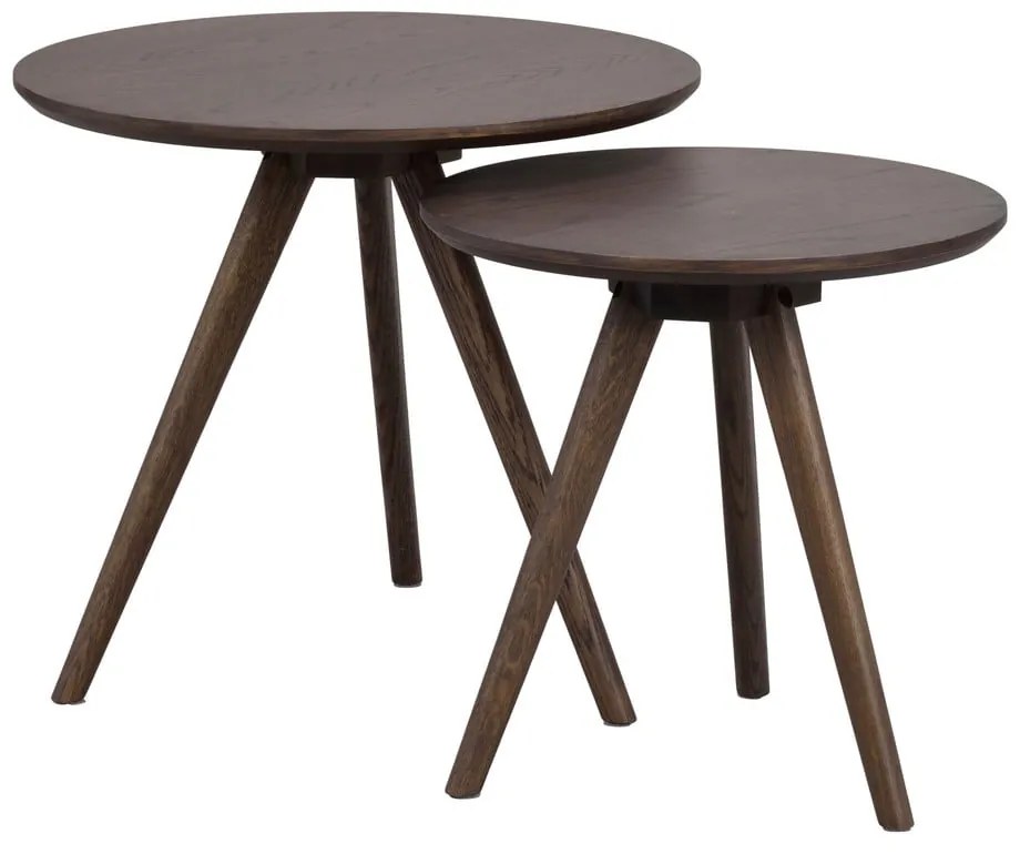 Кръгла странична масичка с дъбов плот ø 50 cm Yumi – Rowico