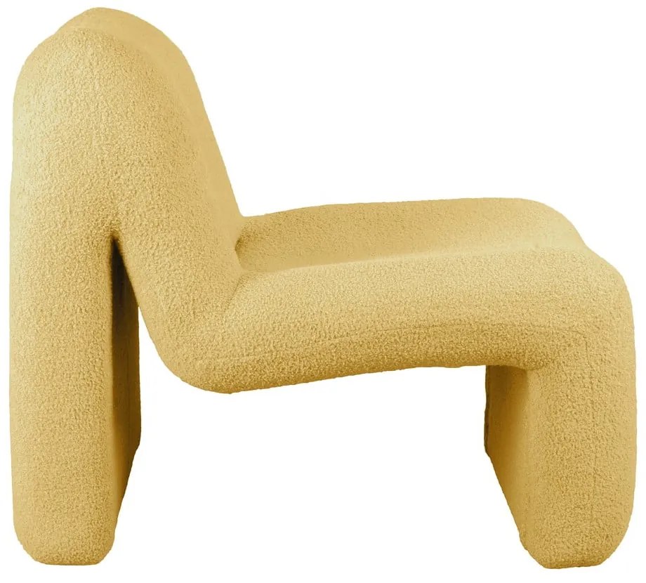 Кресло от букле в цвят жълта охра Fuerza – Leitmotiv