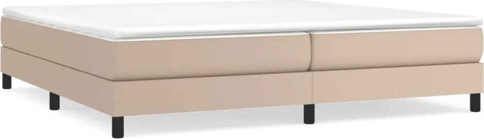 3120723 vidaXL Рамка за легло с пружини, капучино, 200x200 см, изкуствена кожа