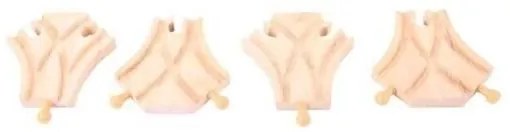 Bigjigs - Комплект от дървени ЖП разклонения