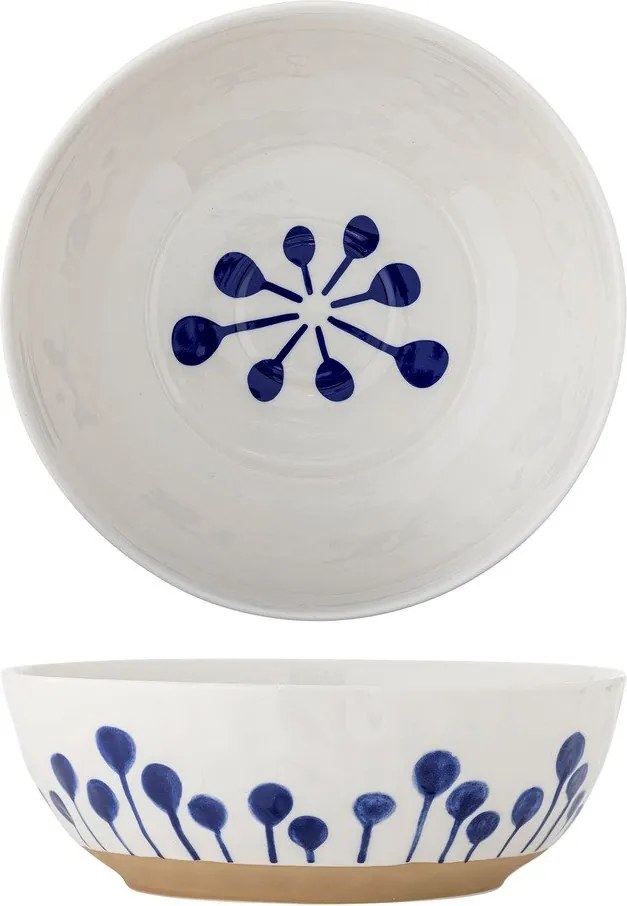 Бяла/синя керамична купа ø 28 cm Linora – Bloomingville