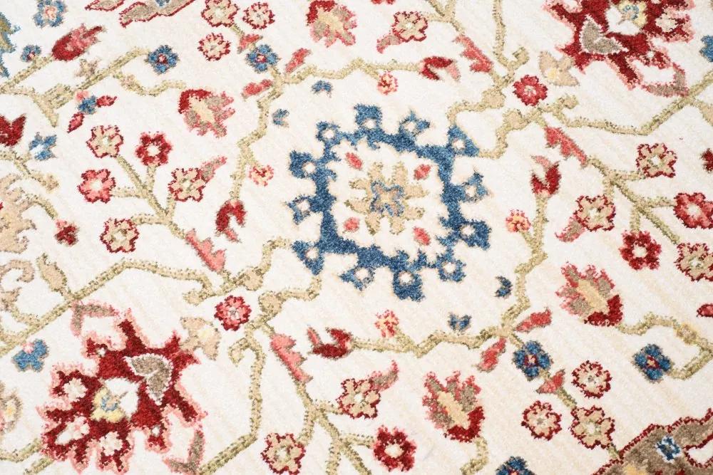 Кремав кръгъл килим във винтидж стил Ширина: 100 см