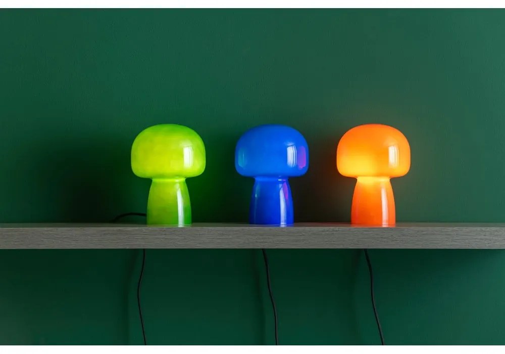 Тъмнозелена стъклена настолна лампа (височина 20 cm) Fervor – Leitmotiv